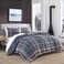 Eddie Bauer - Twin Comforter Set with Sham, Soft Microsuede Bedding, Down Alternative Fill, Dorm Room Essentials, Shasta Lake Navy