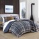 Eddie Bauer - Twin Comforter Set with Sham, Soft Microsuede Bedding, Down Alternative Fill, Dorm Room Essentials, Shasta Lake Navy