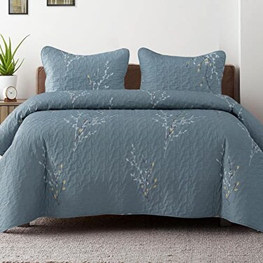 Exclusivo Mezcla Reversible Boho Quilt King Size Blue