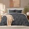 Andency King Pinch Pleat Dark Gray Comforter Set 3 Piece Bedding