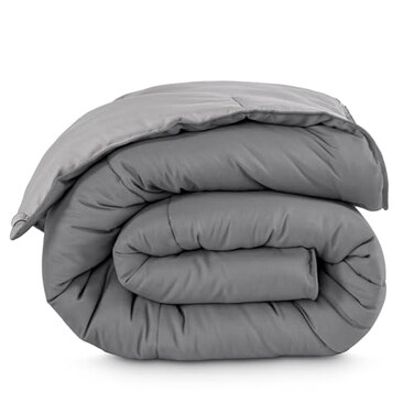 Bare Home Reversible Comforter (Queen, Grey/Light Grey)