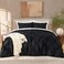 Andency King Pinch Pleat Black Comforter Set 3 Piece Bedding