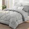CozyLux Queen Comforter Set 88"x88" Light Grey - 7 Piece Bed in a Bag