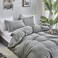 CLOTHKNOW Grey Comforter Set Queen 3Pcs Velvet Fluffy Bedding Comforter Set