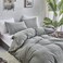 CLOTHKNOW Grey Comforter Set Queen 3Pcs Velvet Fluffy Bedding Comforter Set