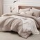 Bedsure Oat Queen Comforter Set, Soft Cationic Dyed Fall Bedding Set 3 Pcs