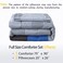 Andency Full Comforter Set, 3 PCS Gray Blue Striped Set