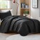 Comfort Spaces Kienna Twin Quilt Bedding Set 2 Piece, 66"x 90" Black