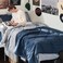 Bedsure Twin Comforter Set Reversible Bed Set 5 Pieces Navy/Silver Grey