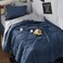 Bedsure Twin Comforter Set Reversible Bed Set 5 Pieces Navy/Silver Grey