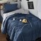 Bedsure Twin Comforter Set Reversible Bed Set 5 Pieces Navy/Silver Grey