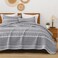 Andency California King Quilt Set Grey, 3 Pieces Boho Striped Bedspread