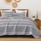 Andency California King Quilt Set Grey, 3 Pieces Boho Striped Bedspread
