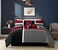 Chezmoi Collection 7-Piece Quilted Patchwork Comforter Set, Red/Gray/Black, King