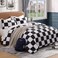 Andency Checkered Comforter Queen, Black and White Gingham Plaid Bedding