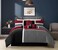 Chezmoi Collection 7-Piece Quilted Patchwork Comforter Set, Red/Gray/Black, Full