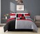 Chezmoi Collection 7-Piece Quilted Patchwork Comforter Set, Red/Gray/Black, Full