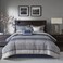Madison Park Traditional Jacquard Navy King Comforter Set, 7pc