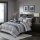 Madison Park Traditional Jacquard Navy King Comforter Set, 7pc