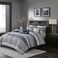 Madison Park Traditional Jacquard Navy King Comforter Set, 7pc