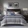 Madison Park Traditional Jacquard Navy King Comforter Set, 7pc