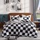 Andency Checkered Comforter Twin, Black and White Gingham Plaid Bedding Set