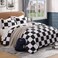 Andency Checkered Comforter Twin, Black and White Gingham Plaid Bedding Set