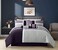 Chezmoi Collection Upland 7-Piece Quilted Patchwork Comforter Set, Lavender/Gray/Purple, Queen