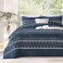 Andency Navy Quilts Queen Size, 3 Pcs Boho Lightweight Striped Bedspread