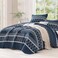 Andency Navy Quilts Queen Size, 3 Pcs Boho Lightweight Striped Bedspread
