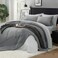 BEDELITE Queen Comforter Set 7 Pieces, Reversible Dark Grey Bed in A Bag