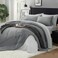 BEDELITE Queen Comforter Set 7 Pieces, Reversible Dark Grey Bed in A Bag