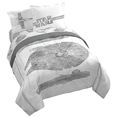 Star Wars Queen Comforter Set 7 Piece Soft Bedding for Boys, White