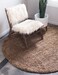 Unique Loom Solid Shag Collection Area Rug (7' 1" Round, Sandy Brown)