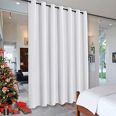 RYB HOME White Curtains Room Seperating Divider for Shared Apartment Dorm