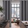 RYB HOME Grey Curtains Blackout Room Divider Screen Privacy Wall Divider