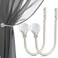 Crystal Curtain Holdbacks, Curtain Tieback Hooks Silver Curtain Holder for Drapes Wall Mounted Curtain Pullbacks Window Curtains Treatment Holdbacks Set of 2, Brushed Nickel