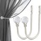 Crystal Curtain Holdbacks, Curtain Tieback Hooks Silver Curtain Holder for Drapes Wall Mounted Curtain Pullbacks Window Curtains Treatment Holdbacks Set of 2, Brushed Nickel