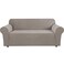 H.VERSAILTEX Stretch Sofa Covers for 3 Cushion Couch Slip Covers for Sofas/Couches Feature Thick Checked Jacquard Fabric with Elastic Bottom, Sofa Large - Taupe