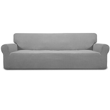 Easy-Going Stretch 4 Seater Oversized Sofa Couch Cover Light Gray