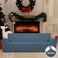 Easy-Going Stretch 4 Seater Oversized Sofa Couch Cover Bluestone