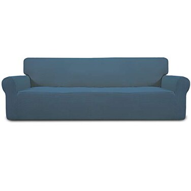 Easy-Going Stretch 4 Seater Oversized Sofa Couch Cover Bluestone