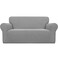 Easy-Going Stretch Oversized Loveseat Couch Covers Washable Light Gray