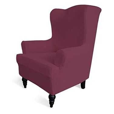 Easy-Going Stretch Wingback Chair Sofa Slipcover ASH Rose