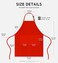 Syntus 2 Pack Adjustable Bib Apron Waterdrop Resistant with 2 Pockets Cooking Kitchen Aprons for BBQ Drawing, Women Men Chef, Red