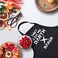 Rosoz Funny BBQ Black Chef Aprons for Men,Adjustable Kitchen Cooking Aprons