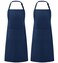 Syntus 2 Pack Thicker Version Adjustable Bib Apron Waterdrop Resistant with 2 Pockets Unisex Cooking Kitchen Aprons for Women Men Chef, Nautical Blue