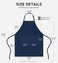 Syntus 2 Pack Thicker Version Adjustable Bib Apron Waterdrop Resistant with 2 Pockets Unisex Cooking Kitchen Aprons for Women Men Chef, Nautical Blue
