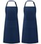 Syntus 2 Pack Thicker Version Adjustable Bib Apron Waterdrop Resistant with 2 Pockets Unisex Cooking Kitchen Aprons for Women Men Chef, Nautical Blue