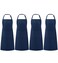 Syntus 4 Pack Adjustable Bib Apron with 2 Pockets Unisex, Polyester, Blue